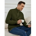 thumbnail image 2 of Pullover Sweaters for Men Quarter-Zip Long Sleeve Solid Casual Knit, 2 of 7