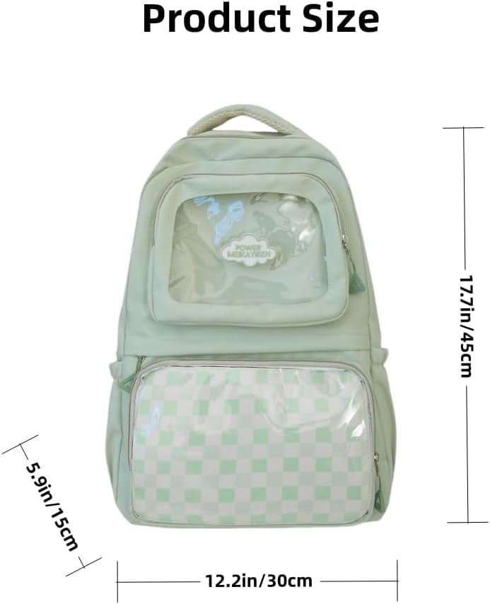 SPEKSEE Ita Bag Pin Display Backpack Big Kawaii Backpack Double Clear Windows Anime Backpack Light Weight Backpack