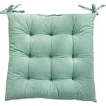 thumbnail image 1 of Xiao Hua Cojín de pana para silla con lazos, ultra suave y cálido, para niños que leen, cómodo cojín cuadrado para adultos, 15.7" x 15.7", verde, 1 of 5