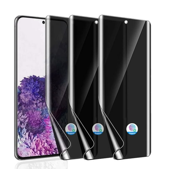 [3 Pack] ZYQEEE Privacy Screen Protector for Samsung [Galaxy S20] 6.2", Anti-Spy Flexible TPU Hydrogel Film for S20, [Support Fingerprint Unlock] [Curved Coverage]