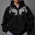 thumbnail image 2 of Unisex Y2K Zip Up Hoodie Oversized Gothic Punk Hooded Sweatshirt Casual Baggy Sweatjacket Emo Alternative Clothes, 2 of 4