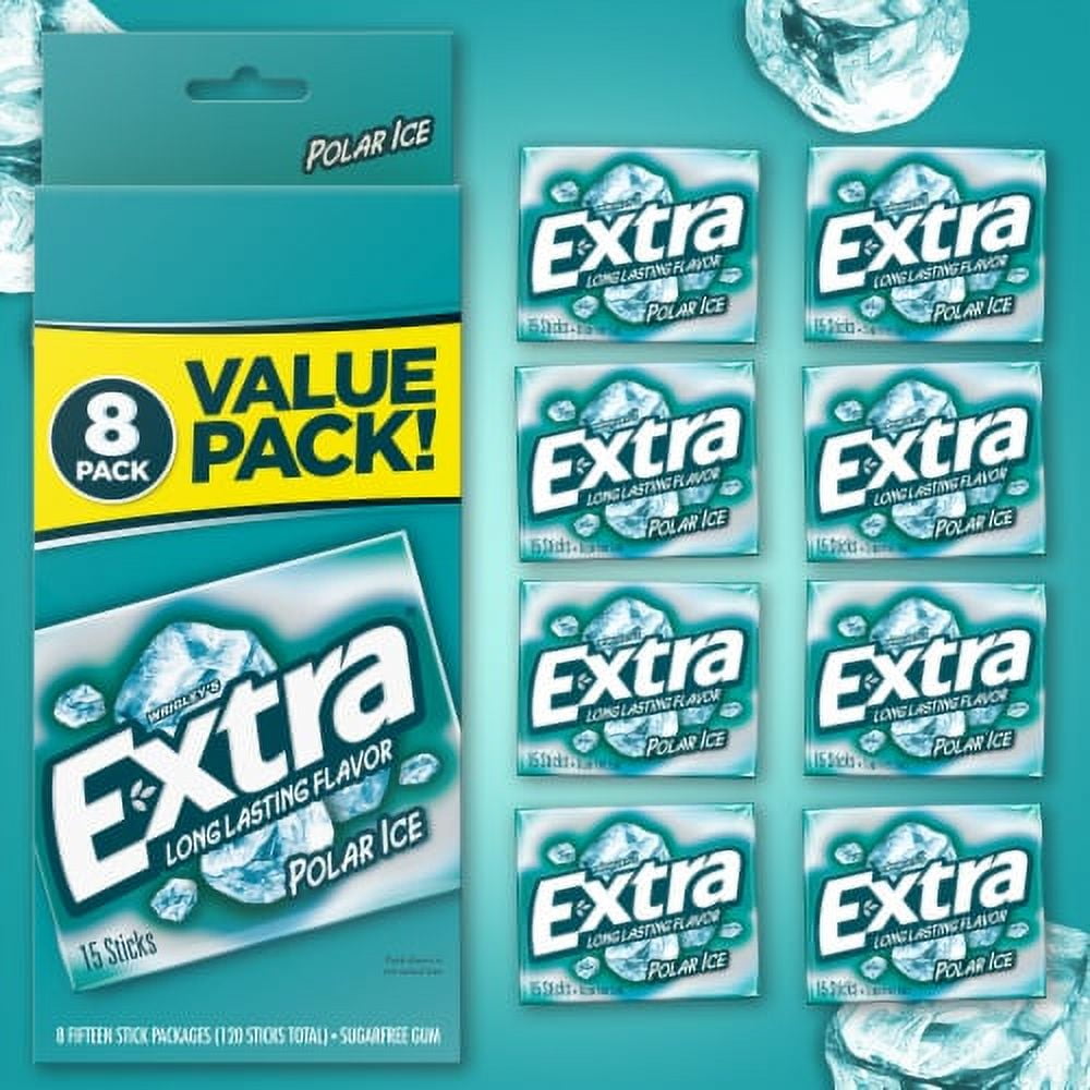 2X-Extra Polar Ice Sugar Free Chewing Gum Bulk Pack - 8 pk