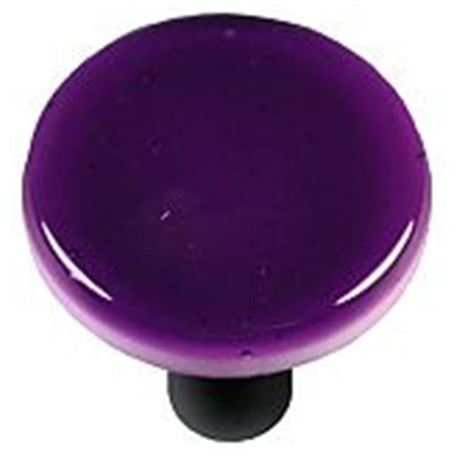 Hot Knobs HK1045KRB Violet Striker Round Glass Knob Black