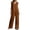 #0308-Brown, variant on Women's Loungewear Sets Vertical Stripe Sleeveless V Neck Top And Wide Leg Pants Two Piece Outfits Daily Wear Lightweight Breathable Loose Fit Sets Gift