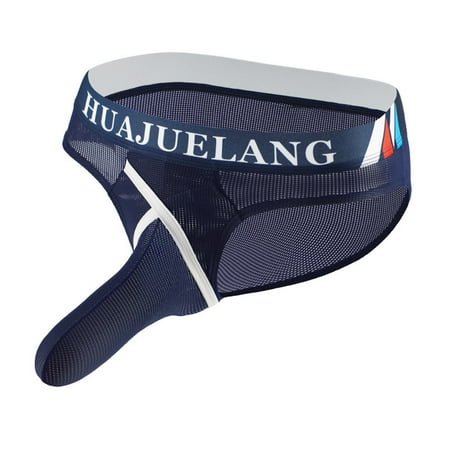 HUPOM Seamless Underwear For Women Womens Silk Panties Medium waist Comfort Waist Solid Boxer Briefs Blue 2XL