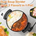 thumbnail image 2 of 6L Electric Hot Pot with Divider - Dual-Flavor Fondue & Shabu Shabu Pot, 1360W with 5-Temp Control, Non-Stick & BPA-Free, 2 of 8