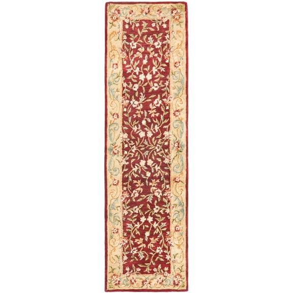 SAFAVIEH Bergama Kingsley Oriental Wool Runner Rug, Red/Dark Beige, 2'3" x 10'