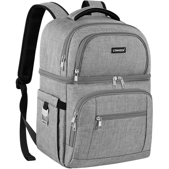 Cooler Backpack,30 Cans Insulated Backpack Cooler Leakproof Double Deck Cooler Bag for Men Women RFID Lunch Backpack