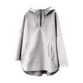 thumbnail image 2 of Women's Hooded Zipper Coat Jacket Top Casual Fashion Solid Color Outerwear for Women | CSEONE,Gray XL, 2 of 3