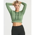 thumbnail image 2 of 3 Pack: Women's Dry-Fit Long Sleeve Cropped Hoodie - Athletic Hooded Crop Sweatshirt (Available in Plus Size), 2 of 6