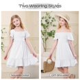 thumbnail image 3 of Vestido Zando de manga corta con volantes blancos para niñas de 10 a 11 años, 3 of 6