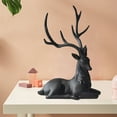 thumbnail image 3 of Creative Craft Deer Decoration Holiday Tabletop Reindeer Ornaments Sculpture for Christmas Cabinet Family Gifts Light - Sitting, 3 of 6
