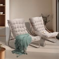 thumbnail image 6 of Olaterior Patio Lounge Chair Set of 2, Indoor Outdoor Comfy Chair, Sling Recliner Chair with Cushion, Modern Oversized Padded Lounge Chair, Patio Furniture Set for Balcony Porch Garden, Champagne, 6 of 6