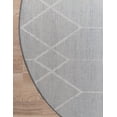 thumbnail image 5 of Unique Loom Matrix Trellis Collection Area Rug - Deco (7' Round Gray/Ivory), 5 of 10