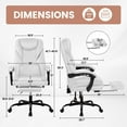 thumbnail image 2 of COOLHUT Executive Office Chair, Big and Tall Office Chair with Footrest Reclining Faux Leather Chair High Back Lumbar Support Ergonomic Office Chair with Padded Armrests, White, 2 of 11
