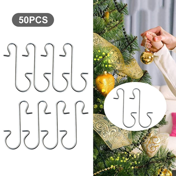 Ganchos en forma de S de 50 Uds. gancho colgante de bola de Navidad de Metal multiusos para fiestas navideñas Hugtrwg Para estrenar