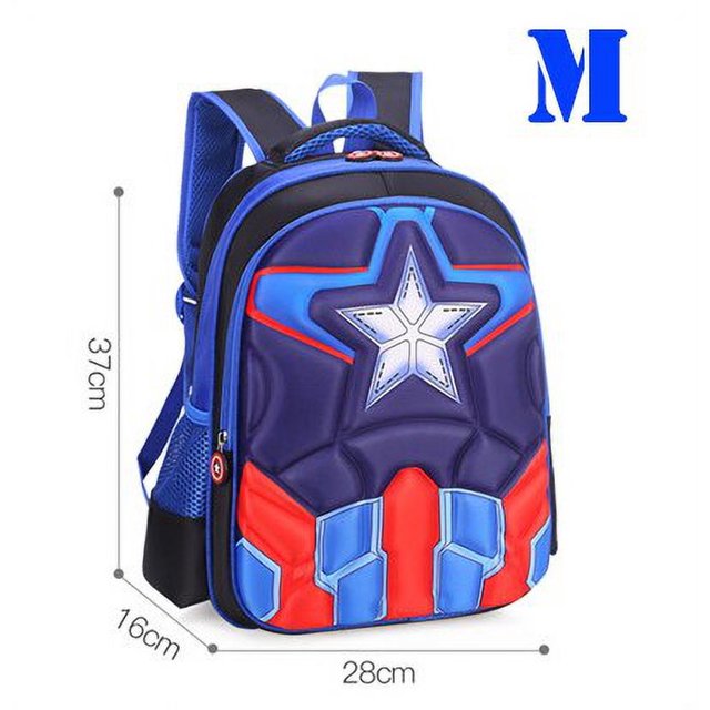 MARVEL-Mochila de Capitán América para niños, en 3D morral con diseño de Spiderman, bolsa de escuela primaria, Mochila de guardería Fivean unisex