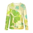 thumbnail image 5 of Pompotops T-shirts Décontractés à Manches Longues pour Femmes Imprimé St. Patrick Col Rond Chandail Tops Liquidation, 5 of 5