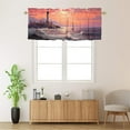 thumbnail image 2 of Lighthouse Kitchen Valance Curtain Rod Pocket Nautical Sailboat Watercolor Blue Ocean Thermal Insulated Room Darkening Curtain for Dinning Room 54 by 18 in, 1 Panel, 2 of 6