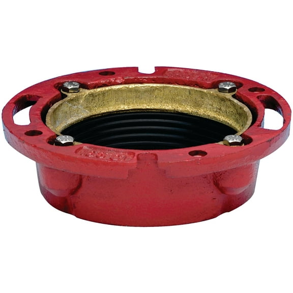 Oatey Toilet Flange, Red, Cast Iron, 4" 42255