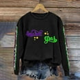 thumbnail image 4 of Outfmvch Chemises Mardi Gras pour Femmes, Chemises à Manches Longues pour Femmes, Hauts Mardi Gras pour Femmes, Chandail en Molleton Mardi Gras pour Femmes, Hauts Violets pour Femmes, Imprimé Carnaval Col Rond Manches Longues Noir S, 4 of 4