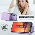 thumbnail image 4 of Dteck Crossbody Strap Case for Samsung Galaxy S24,Magnetic Leather Card Slots Women Case Shockproof Kickstand Back Cover with Shoulder Strap for Galaxy S24,Violet, 4 of 9