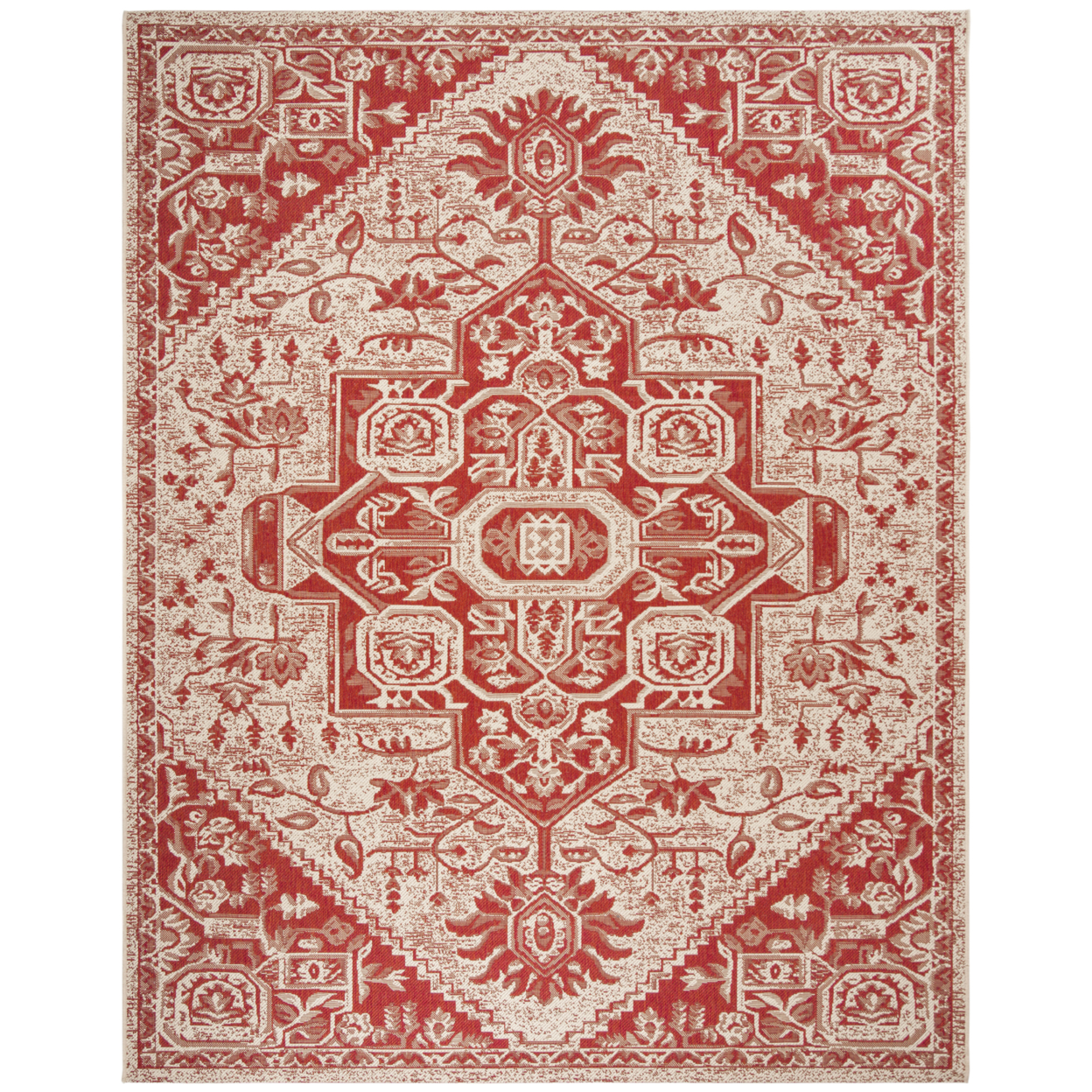 SAFAVIEH Outdoor LND138Q Linden Collection Red / Creme Rug - image 4 of 10