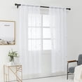 thumbnail image 3 of Anjee 2 Panels Rod Pocket Voile Sheer Curtains, White Polyester Semi Window Drapes with Printed Patterns, 52" x 45", 3 of 9