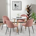 thumbnail image 4 of Gymax Upholstered Velvet Dining Chair Set, Kids, Pink (Set of 2), 4 of 9
