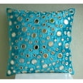 thumbnail image 4 of Cushion Cover For Couch, Turquoise Blue European Shams 26x26 inch (65x65 cm), Velvet Euro Pillow Shams, Circles & Dots, Mirror, Contemporary Euro Size Pillowcases - Aqua Reflections, 4 of 4