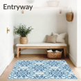 thumbnail image 3 of ODIKA 6'x9' Machine Washable Non-Slip Area Rug, Crystalline Hexagon Mosaic Luxurious Statement High Traffic Rug with Pad, Blue, 582822, 3 of 8