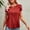 Red, variant on ZKCCNUK Fashion Women Casual Printing Round Neck Pullovers Short Sleeve Blouse T-Shirt Tops Summer Plus Size Tops 2025
