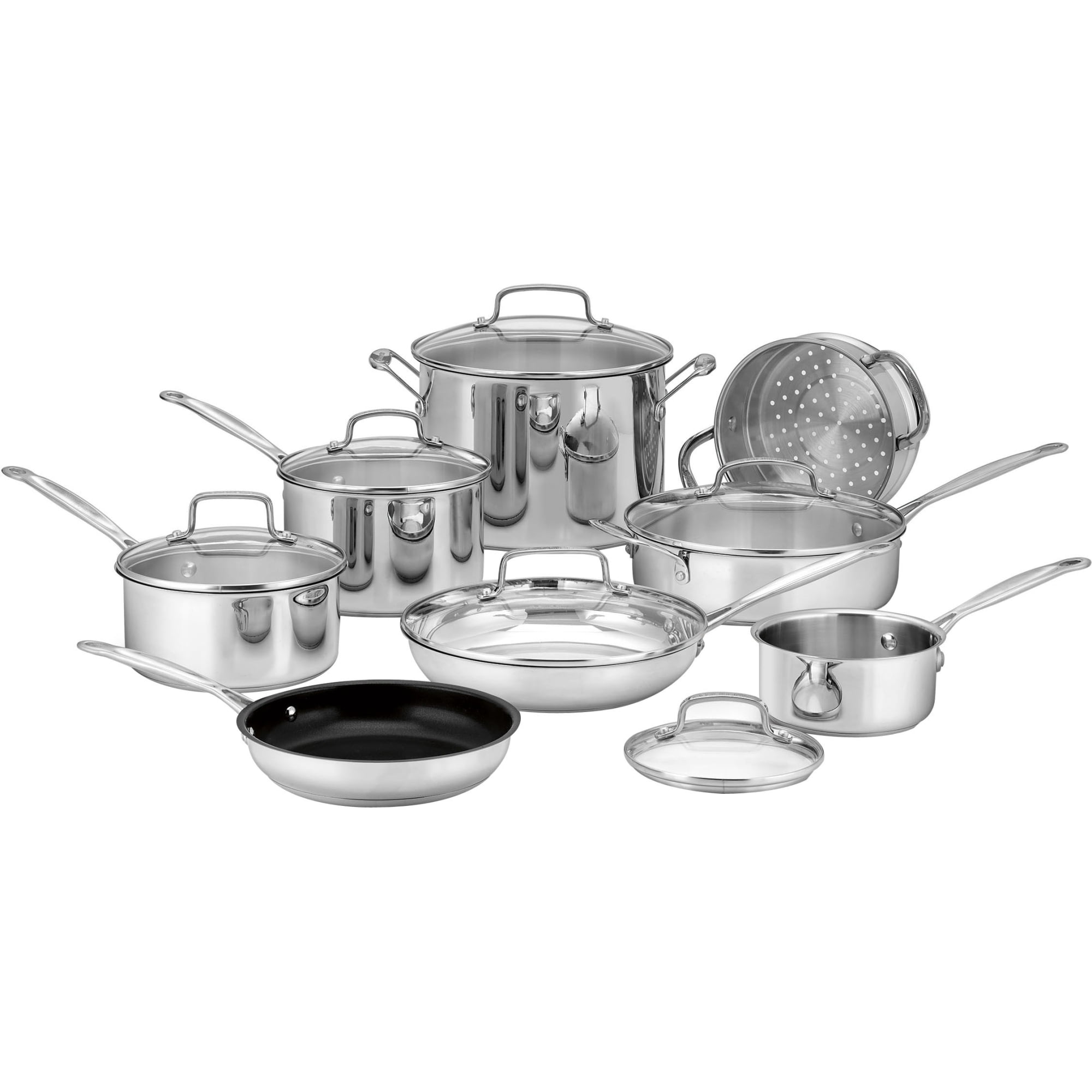 Cuisinart 10-Piece Cookware Set Stainless Steel P87-10 - Best Buy