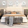 thumbnail image 3 of Recaceik Ottoman with Storage - Velvet Upholstered End of Bed Bench for Bedroom, Living Room, Entryway, Window - Grey, 3 of 7