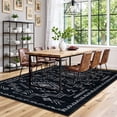 thumbnail image 2 of Lahome Washable 8'x10' Area Rug, Black Rugs for Living Room, Non-Slip Aztec Tribal Moroccan Carpet for Bedroom, Neutral Large Area Rugs Under Dining Table Home Office, Black, 2 of 8