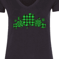 thumbnail image 4 of Inktastic St. Patrick's Day Clovers in Plaid Women's V-Neck T-Shirt, 4 of 5