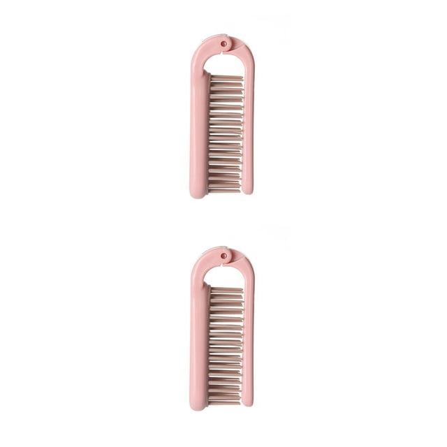 Seitruly Peine de plástico para masaje del cuero cabelludo de alta calidad, 1 unidad, plegable, portátil, de bolsillo, de viaje, herramienta rosa 2piezas Seitruly CBP001100