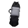 thumbnail image 1 of Mochila para monopatín con cierre de cordón, bolsa de almacenamiento para esterilla de yoga, impermeable, para longboard Negro y gris, 1 of 8