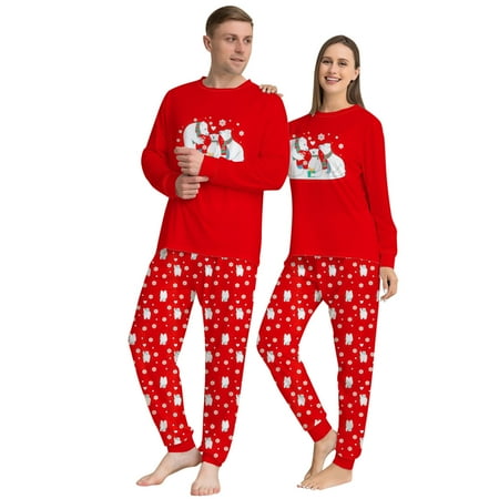 

Matching Family Pajamas Sets 2022 Christmas Classic Plaid Long Sleeve Tops and Bottom Pjs Set Jammies Loungewear