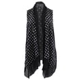 thumbnail image 1 of Plus Size Women's Sleeveless Open Front Cardigan Knit Vest Top Sweater Black White 1X (17.040), 1 of 3