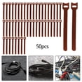 thumbnail image 3 of 50x Releasable Cable Ties Fastening Hook And Loop Loose Removable Strong Durable brown, 3 of 5