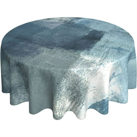 

RooRuns Floral Tablecloth Round 60 Inch Ruitic Butterfly Table Cloth Waterproof Fabric Farmhouse Blue White Flower Tablecloths Decorative for Holiday Home Party Wedding Picnic