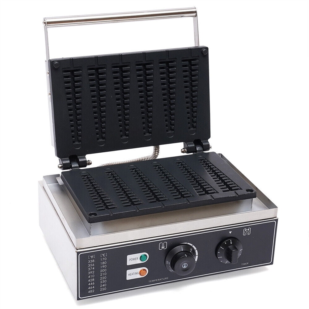 110V Waffle Making Machine Silver Waffle Maker Non-Stick Waffle Making Machine for Fast Food Restaurants
