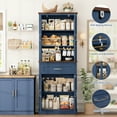 thumbnail image 5 of Homfa 71'' Kitchen Pantry with Adjustable Shelves & Drawer, Freestanding Storage Cabinet with 4 Glass Door for Living Room, Blue, 5 of 7