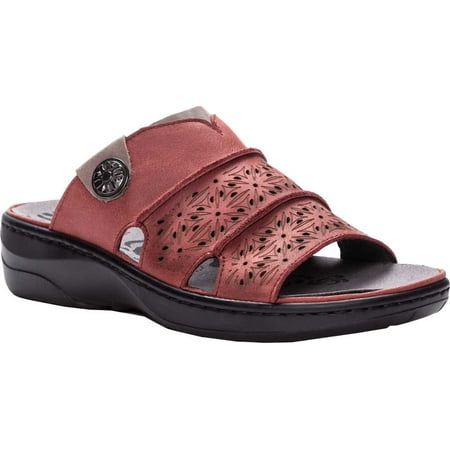 

Women s Propet Gertie Perforated Slide Burgundy Leather 6.5 2E