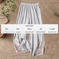 thumbnail image 3 of Guieoi Culottes Palazzo Pants for Women Spring/Summer Casual Fashionable Cotton-Linen Blend Embroidered Cropped Wide-Leg Loose-fit Flowy Pants Gray XL, 3 of 4
