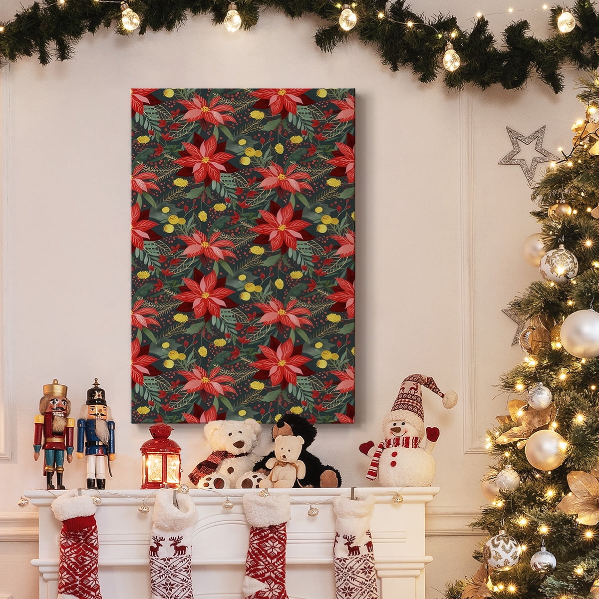 Bright Christmas Night Collection E- Gallery Wrapped Canvas