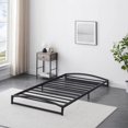 thumbnail image 3 of Ourlova Twin Black Low Bed Frame 6 Inch Heavy Duty Metal Platform Bed with Arch Design Easy Assembly Strong Bearing Capacity Under Bed Storage No Box Spring Needed, 3 of 8