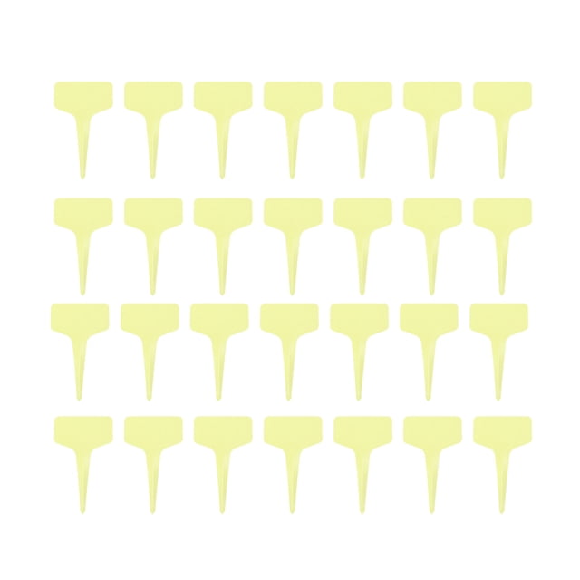 MasteelfCA 100pcs Plastic Waterproof T Labels Nursery Garden Labels Markers Plant Tags (Yellow)