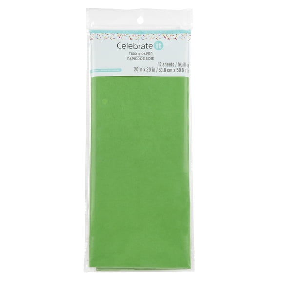 24 Packs: 12 ct. (288 total) Festive Green Tissue Paper by Celebrate It